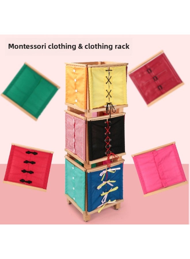Montai Montessori Montessori Daily Life Early Education Teaching Aids Clothing Frames And Racks Learning Buttons Zipper Lace-Color:Zipper Panel  - Image 2