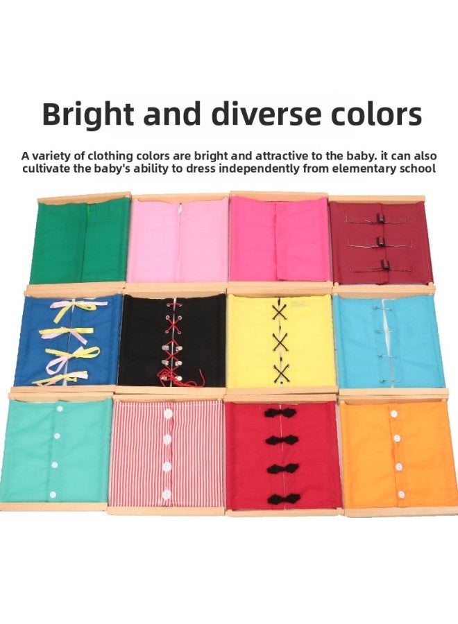 Montai Montessori Montessori Daily Life Early Education Teaching Aids Clothing Frames And Racks Learning Buttons Zipper Lace-Color:Zipper Panel  - Image 3
