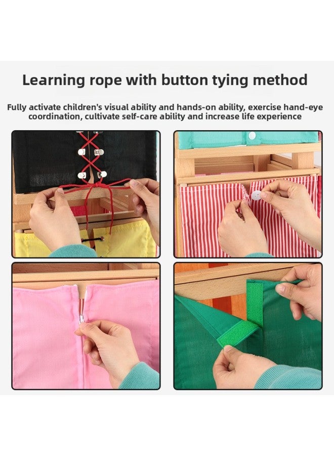 Montai Montessori Montessori Daily Life Early Education Teaching Aids Clothing Frames And Racks Learning Buttons Zipper Lace-Color:Zipper Panel  - Image 4