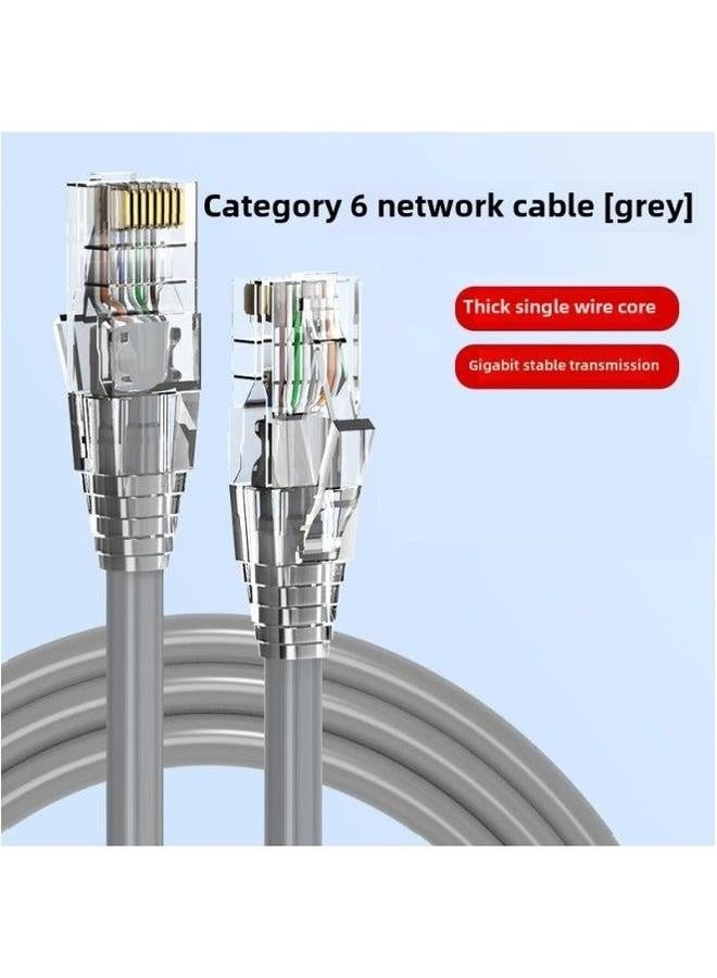 Source Six Types Of Gigabit Network Cable CAT6 Finished Jumper High-speed Connection Line Computer Broadband-Color:Category 6 Gray (environmentally Friendly Model)-Line Length:0.5m  - Image 1