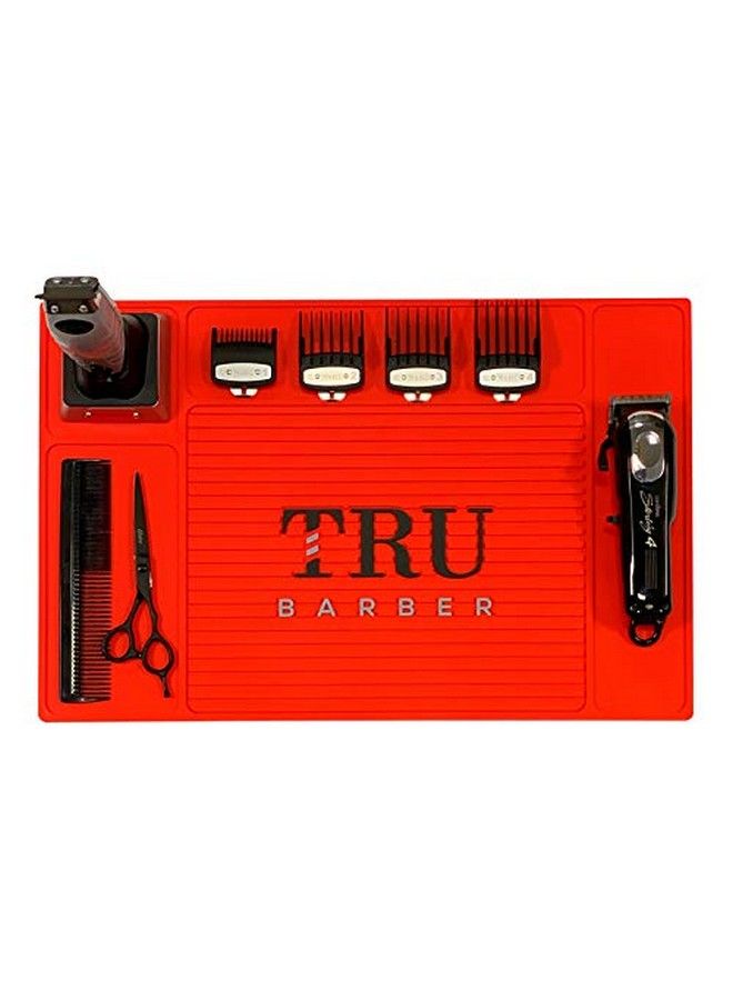 TRU BARBER Organizer Mat 19" X 13" (Red) Flexible Pvc Station Mat Salon Barbershop Work Station Pads Beauty Salon Tools Counter Mat For Clippers Anti Slip - Image 3
