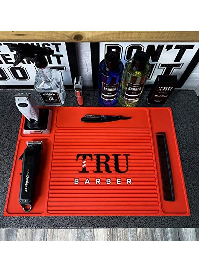 TRU BARBER Organizer Mat 19" X 13" (Red) Flexible Pvc Station Mat Salon Barbershop Work Station Pads Beauty Salon Tools Counter Mat For Clippers Anti Slip - Image 4