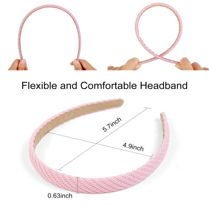 AIBFRID Headbands for Women Non Slip Thin Knitted Hairbands Trendy Headband for Women's Hair Cute Solid Colors Fashion Hair Accessories 4 PCS - Image 3