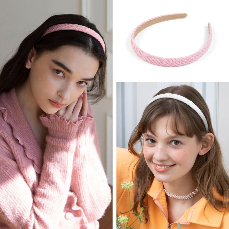 AIBFRID Headbands for Women Non Slip Thin Knitted Hairbands Trendy Headband for Women's Hair Cute Solid Colors Fashion Hair Accessories 4 PCS - Image 5