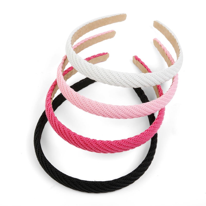AIBFRID Headbands for Women Non Slip Thin Knitted Hairbands Trendy Headband for Women's Hair Cute Solid Colors Fashion Hair Accessories 4 PCS - Image 2