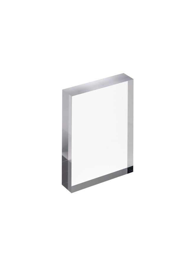 CiaoHER 1in Thickness 4in Square Acrylic Cube Display Block Clear Polished Pedestal Stand Riser Solid Base 4" x 4" x 1", 2 Pack - Image 3