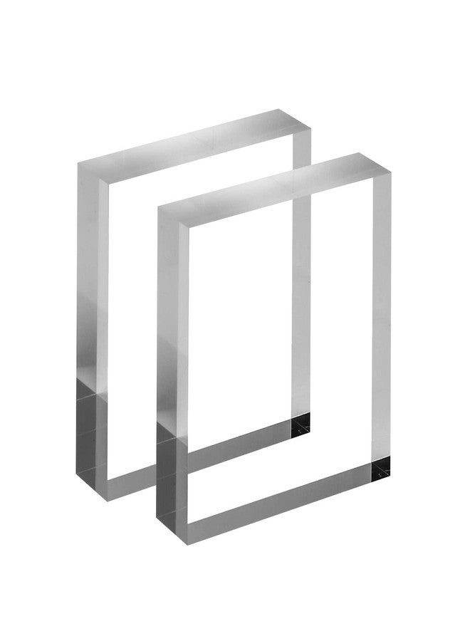 CiaoHER 1in Thickness 4in Square Acrylic Cube Display Block Clear Polished Pedestal Stand Riser Solid Base 4" x 4" x 1", 2 Pack - Image 1