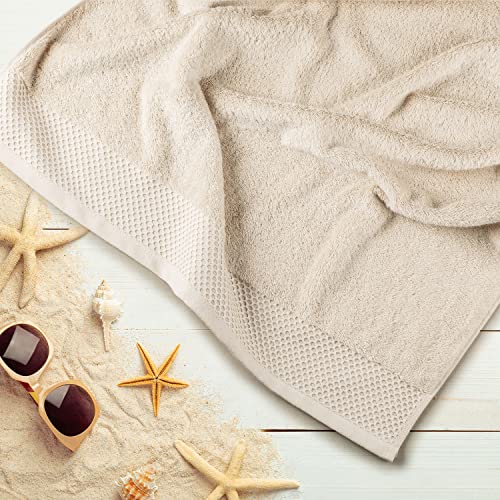 Spread Spain Towels for Bath, Micro Modal Towels for Bath Large Size, His & Her Bath Towel, Super Absorbent & Soft, 750 GSM, 1 Piece Bath Towel for Men/Women, 70 cms x 150 cms - Light Beige - Image 2