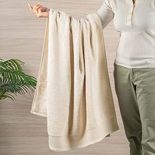 Spread Spain Towels for Bath, Micro Modal Towels for Bath Large Size, His & Her Bath Towel, Super Absorbent & Soft, 750 GSM, 1 Piece Bath Towel for Men/Women, 70 cms x 150 cms - Light Beige - Image 1