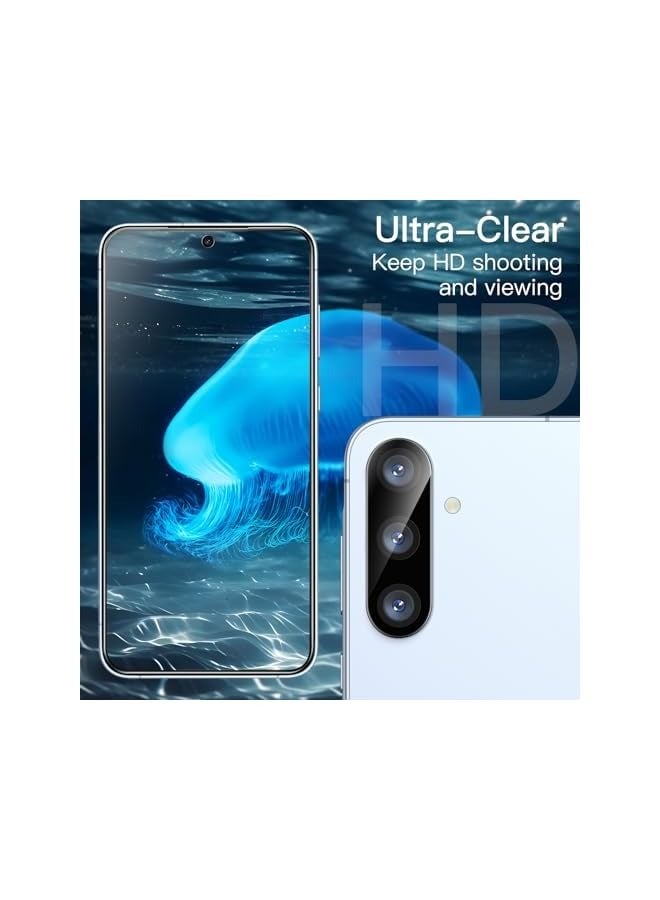 JETech Screen Protector for  Galaxy A55 5G 6.6-Inch with Camera Lens Protector, 9H Tempered Glass Film, HD Clear, 2-Pack Each - Image 4