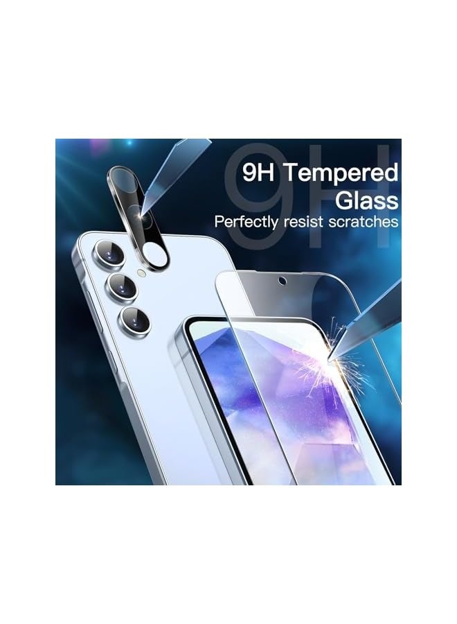 JETech Screen Protector for  Galaxy A55 5G 6.6-Inch with Camera Lens Protector, 9H Tempered Glass Film, HD Clear, 2-Pack Each - Image 3
