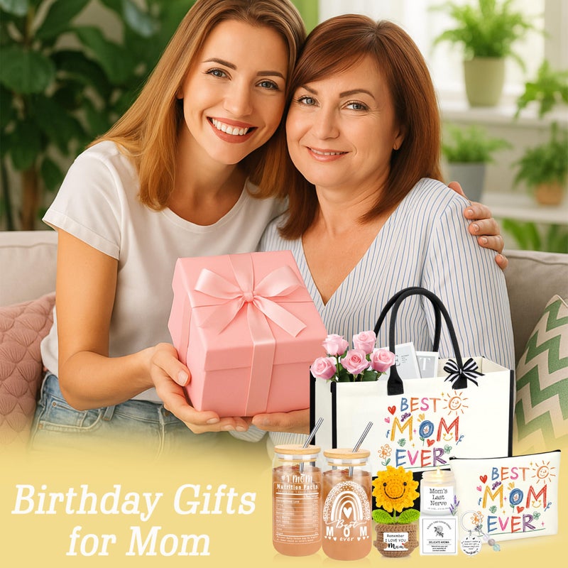 DOGMEM Mom Birthday Gifts Ideas Basket for Moms Mama Mother from Daughter Son Child, Mothers Day Birthday Gift for Moms, New Mom Gifts - Image 2