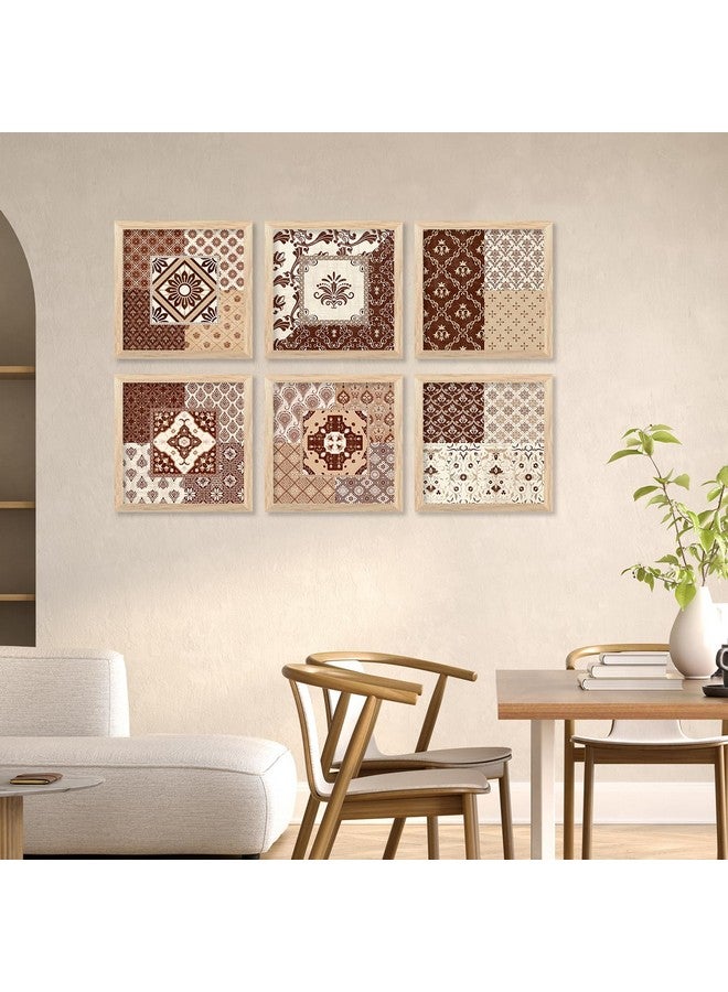 walllane - Traditional Indian Madhubani/Pichwai Art Framed Painting For Living Room Bedroom Office/Painting For Wall Decoration (10 Inch x 10 Inch Square Shape) Set Of 6 Art Work 021 - Image 2