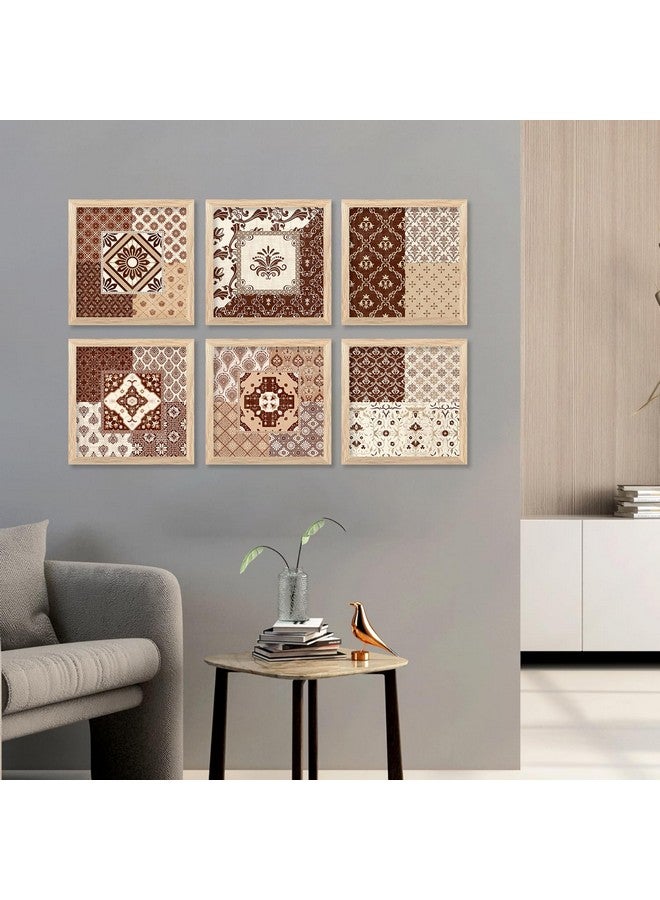 walllane - Traditional Indian Madhubani/Pichwai Art Framed Painting For Living Room Bedroom Office/Painting For Wall Decoration (10 Inch x 10 Inch Square Shape) Set Of 6 Art Work 021 - Image 3