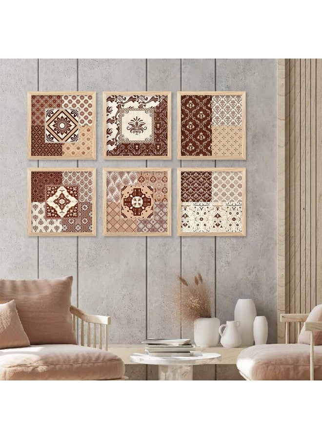 walllane - Traditional Indian Madhubani/Pichwai Art Framed Painting For Living Room Bedroom Office/Painting For Wall Decoration (10 Inch x 10 Inch Square Shape) Set Of 6 Art Work 021 - Image 1