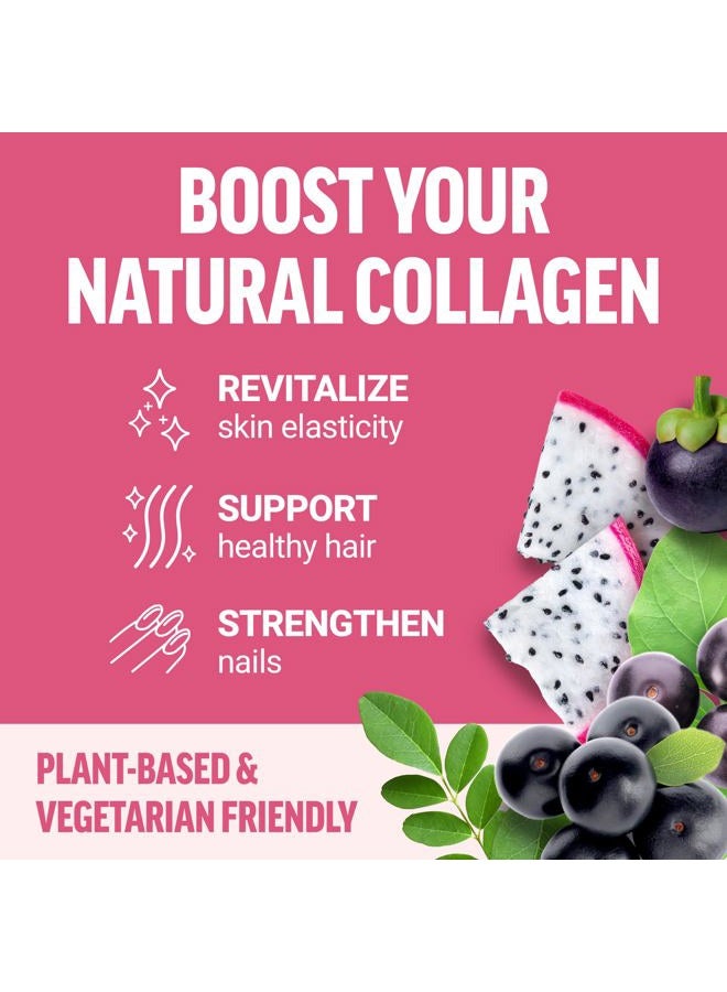 Force Factor Collagen Boosting Superfoods, Vegan Collagen Booster with Hyaluronic Acid, Biotin, Bamboo, Amino Acids & Vitamins for Hair, Skin, and Nails, Strengthener and Skin Supplement, 60 Capsules - Image 2