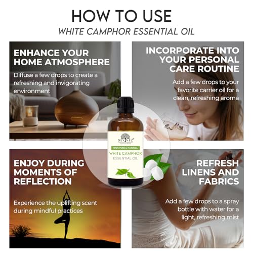 Devinez White Camphor Essential Oil 50ml | Pure Natural Oil | Refreshing Aroma for Diffusion & Personal Use - Image 4