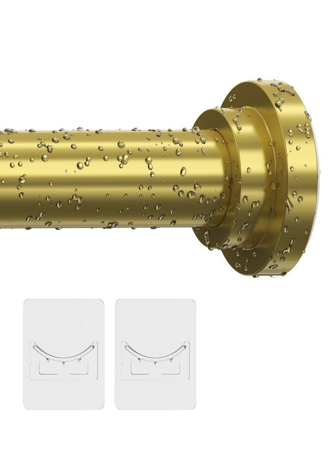 Samstar Gold Shower Curtain Rod,32-83 Inches(2.6-6.9ft),Adjustable Spring Tension Rod No Drilling,with 2 Free Anti-Slip Holder,for Bathroom Window Living Room,Gold - Image 2
