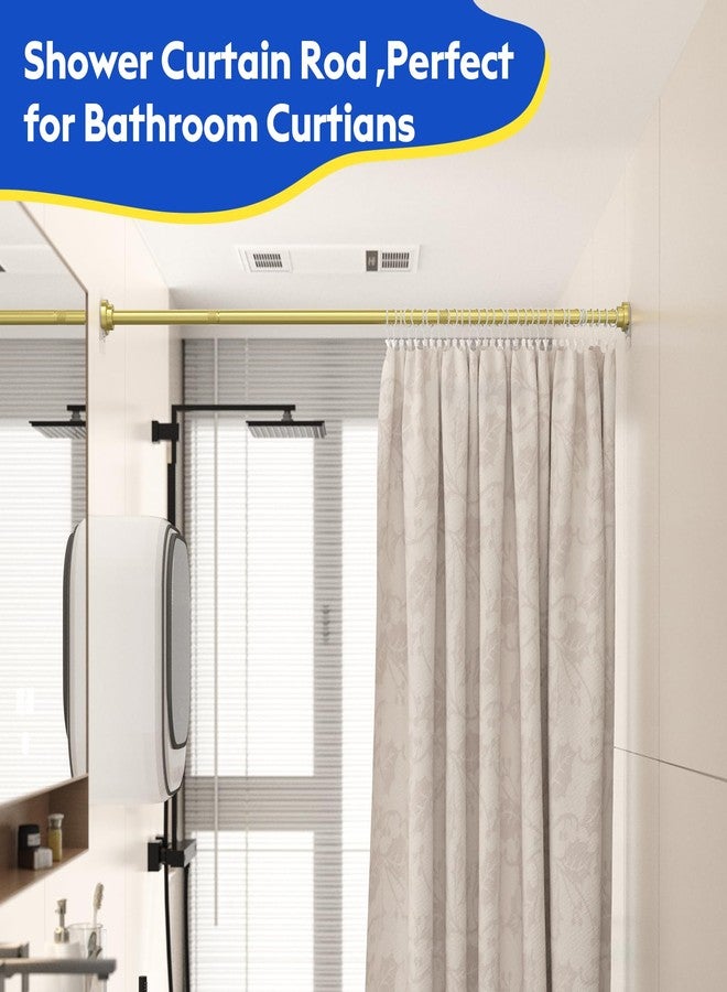 Samstar Gold Shower Curtain Rod,32-83 Inches(2.6-6.9ft),Adjustable Spring Tension Rod No Drilling,with 2 Free Anti-Slip Holder,for Bathroom Window Living Room,Gold - Image 4