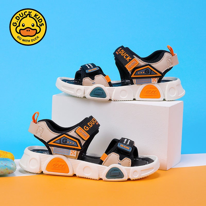 Little Yellow Duck Summer Sandals Boys Medium And Big Children Soft Bottom Non-Slip Baby Shoes Girls Sports Beach Shoes - Image 2