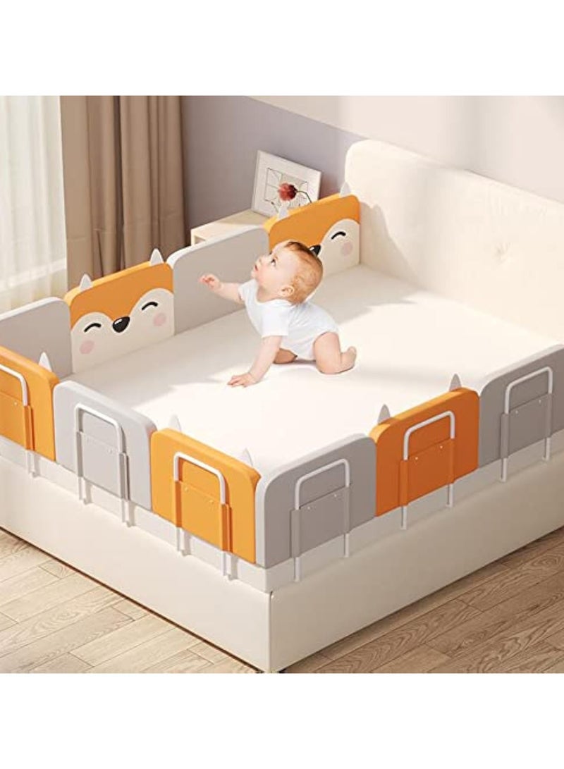 Arabest 3 Piece Baby Bed Rail Guard for Toddlers, Kids Safety Bed Fence Baby's Bedrail, Easy to Get in or Out of Bed with Mattress Support, Free Combination and Adjustable Height, 60cm  - Image 1