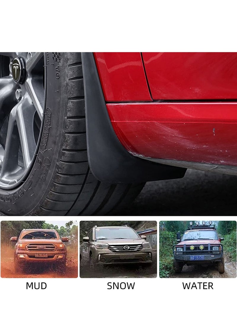 KASTWAVE Mud Flaps Splash Guards Fender for Tesla Model 3, Front Rear Mudguard Kit Auto Fender Mudflaps with Screws Full Protection Customized No Need to Drill Holes Set of 4 - Image 2