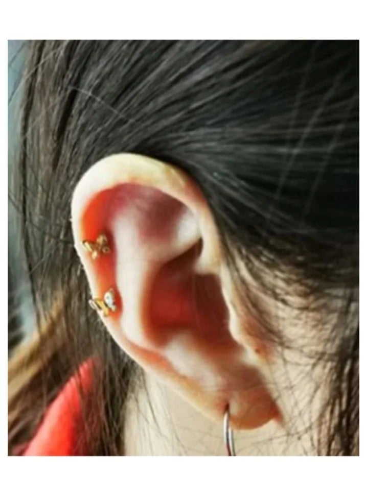Luxuria 18K Gold Plated Stainless Steel Butterfly Stud Earrings  - Image 1