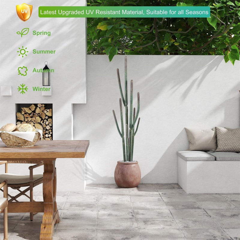 Nafresh Tall UV Resistant Faux Cactus Plantï¼Œ60in Realistic Texture Tall Fake Plant, Artificial Cactus Large with Black Pot Indoor Outdoor for Home Office Living Room Bedroom Foyer Porch Decor. - Image 4