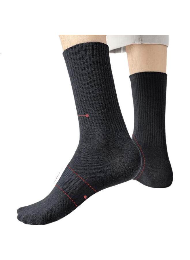 Cotton Thirteen Men's Sockslong Tube Spring And Autumn Solid Color Business Casual Long Socks 7 Pairs - Image 2
