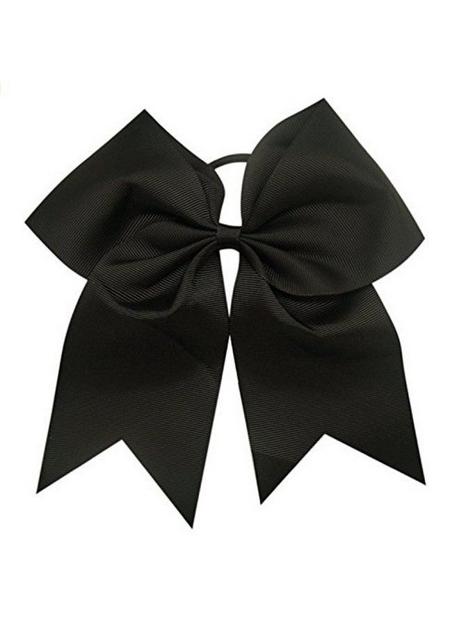 Kenz Laurenz Cheer Bows Black Cheerleading Softball Gifts For Girls And Women Team Bow With Ponytail Holder Complete Your Cheerleader Outfit Uniform Strong Hair Ties Bands Elastics (1)  - Image 2