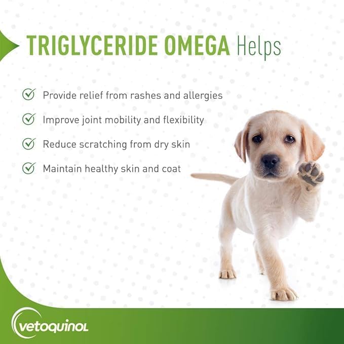 Vetoquinol Triglyceride Omega 3 Supplement for Large Dogs - 60 Gel Capsules - Image 2