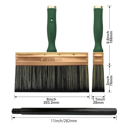 KingOrigin 8 Inch Professional Paint Brush with Extendable Handle - Thick Synthetic Bristles for Walls, Ceilings, Fences, Quick Coverage, Durable for Latex & Oil-Based Paints - Image 2