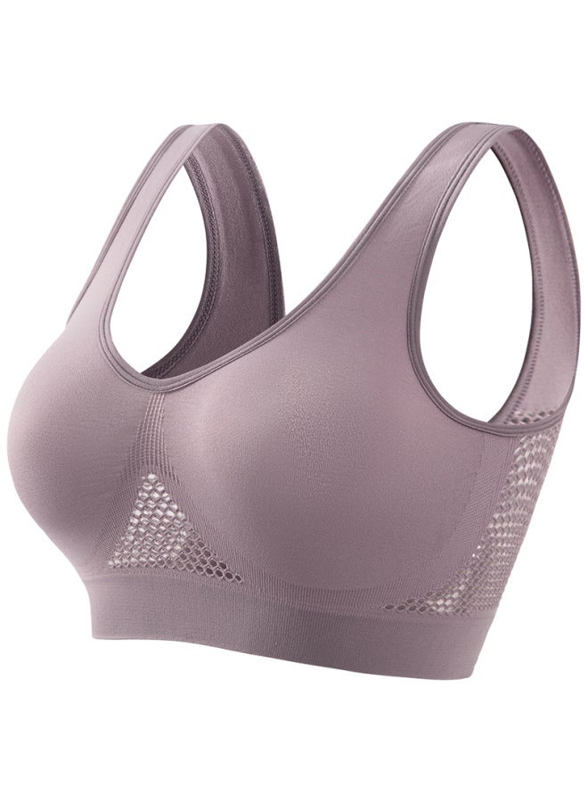 Underwear Women's Large Size Shockproof Running Fitness Yoga Vest Thin With Cushion Non-rims Gathering Breathable Sports Bra