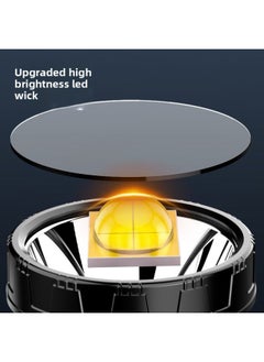 Generic Strong Light Portable Lamp LCD Digital Electric Display Large Floodlight Flashlight Solar Outdoor Emergency Aluminum Alloy Searchlight-Color:V24 Solar 96 Cups 55 Wick + Side Light (white) 2*1200 Batteries  - Image 5