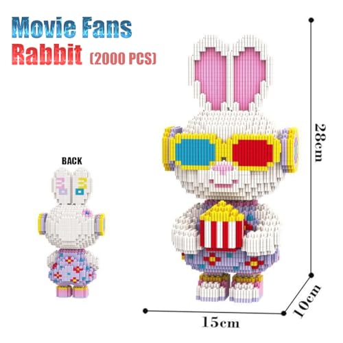 HONLANCH Animal Movie Fans Rabbit Micro Building Blocks Set2000PCS 28cm High Series Gift for Adults and Kids - Image 5