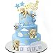 Yinder Bear Cake Toppers Mini Bear Cake Decorations Cake Toppers Gold White Pearl Ball for Birthday Party DecorationsBlue BrownCute Style - Image 3