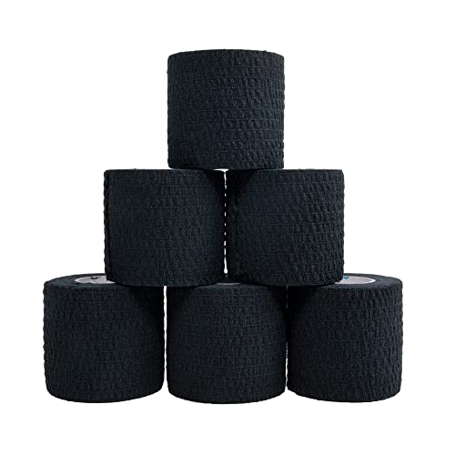 OLY GRIP شريط أولي جريب لرفع الأثقال شريط رياضي مرن للاستخدام على المعصم واليد 6 لفات أسود - Image 2