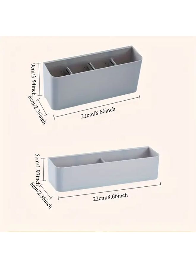 Modern Wall Mounted Umbrella Holder With Water Tray 2Pcs Set White - Image 3