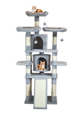 Cat tree tower with Multiple perches, Dangling balls, Double cat condos, and Scratching posts, Multi-level cat tree activity center for indoor cats and kittens 170 cm (Grey) - pzsku/Z846868B2F5E6C057F752Z/45/_/1736534306/860953e4-cf37-458b-9068-4cec16bcb89e