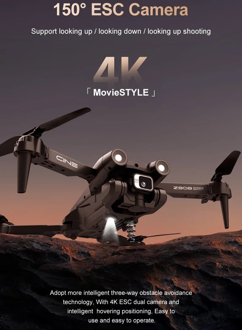 ارواق Z908 Pro Mini Dron 2.4G WIFI Drone 4k المهنية تجنب العوائق هليكوبتر التحكم عن بعد كوادكوبتر RC درون الطائرات بدون طيار اللعب - Image 2
