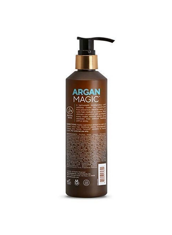 ARGAN MAGIC - Rgan Magic Defining Curl Cream & Hair Cream Oil Combo Pack Enhances Waves & Curls Adds Definition ; Restores Manageability ; Adds Silky Glossy Shine ; Made In Usa ; Paraben Free (8.5 Oz / 4 Oz) - Image 1