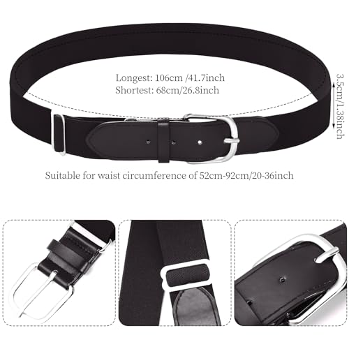 Dxhycc Youth Baseball Socks and Belt Combo Set Softball Baseball Socks and Elastic Waist Belt for Youth Boys Girls, Black - Image 2