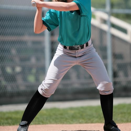 Dxhycc Youth Baseball Socks and Belt Combo Set Softball Baseball Socks and Elastic Waist Belt for Youth Boys Girls, Black - Image 5