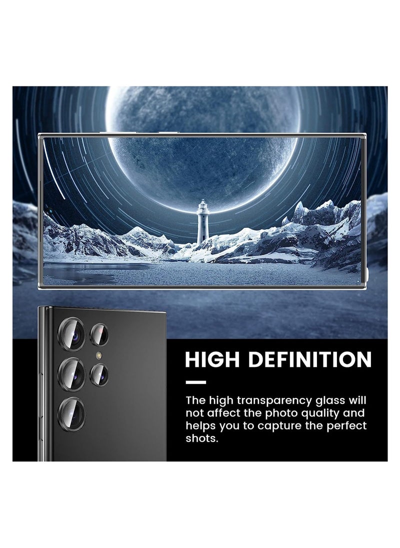 Raxoom Samsung Galaxy S23 Ultra Camera Lens Protector, HD Tempered Glass Metal Lens Screen Protector Cover for Galaxy S23 Ultra 5G Accessories - Image 4