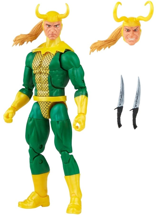 MARVEL Marvel Legends Series Loki 15-cm Retro Packaging Action Figure Toy, 3 Accessories  - Image 4