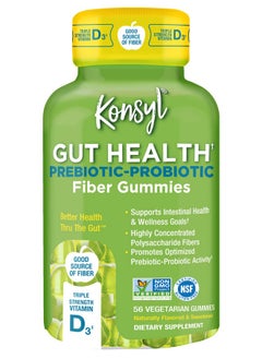 Gut Health Prebiotic Probiotic Fiber Gummies Helps Support Digestive Health+ Vegetarian Fiber Supplement Gummies For Adults 56 Count