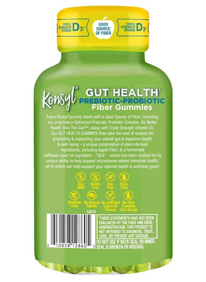 Konsyl - Gut Health Prebiotic Probiotic Fiber Gummies Helps Support Digestive Health+ Vegetarian Fiber Supplement Gummies For Adults 56 Count - Image 1