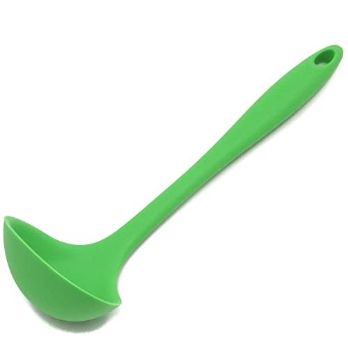 Chef Craft Premium Silicone Cooking Ladle, 11.25 inch, Green - Image 1