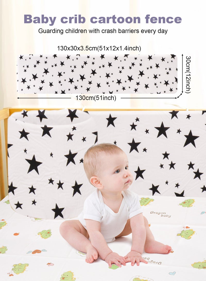 أوربازار واقي سرير قابل للتهوية، بطانة سرير شبكية قابلة للتهوية، غطاء حاجز سرير، واقي سرير أطفال، أغطية سرير قابلة للتهوية، واقي سرير أطفال للأولاد والبنات، 130×30×3.5 سم - Image 2