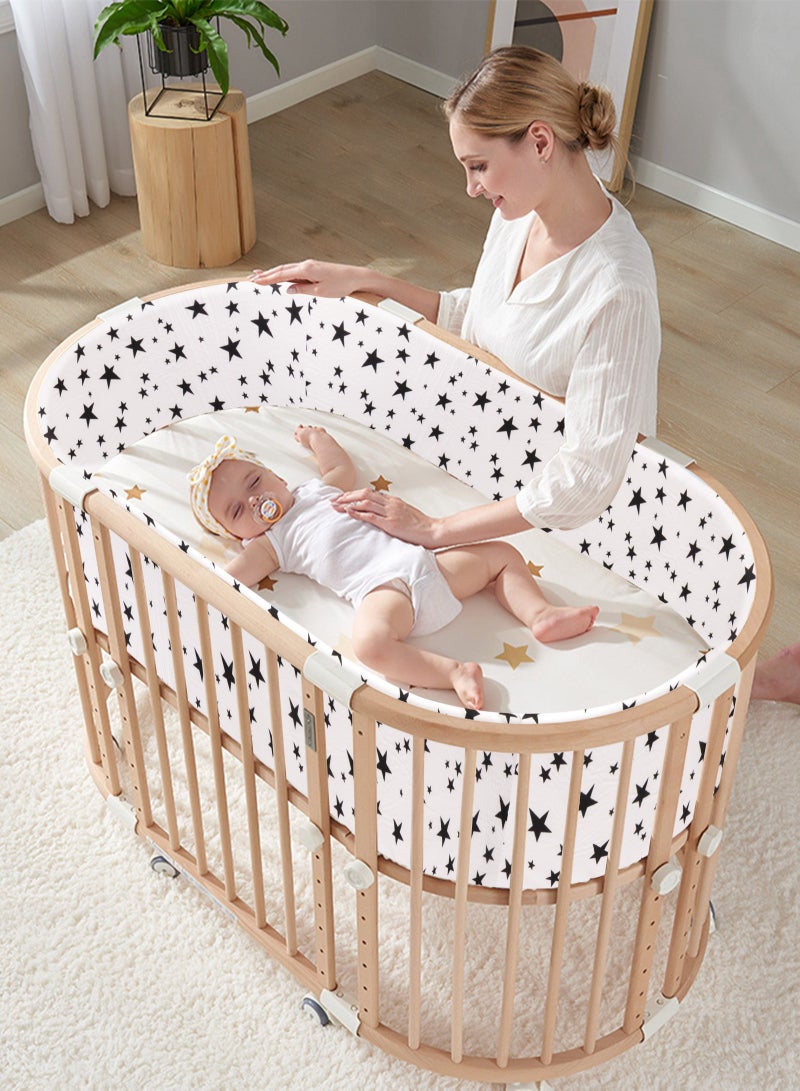 أوربازار واقي سرير قابل للتهوية، بطانة سرير شبكية قابلة للتهوية، غطاء حاجز سرير، واقي سرير أطفال، أغطية سرير قابلة للتهوية، واقي سرير أطفال للأولاد والبنات، 130×30×3.5 سم - Image 5